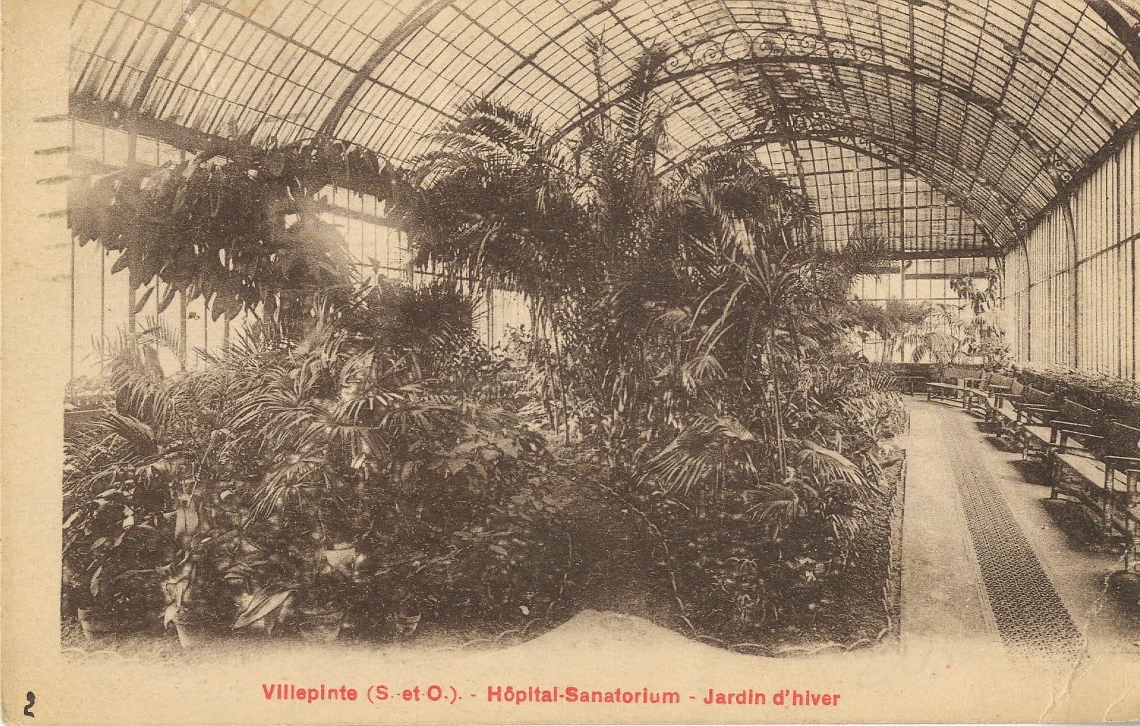 Carte du jardin d'hiver du Sanatorium de Villepinte