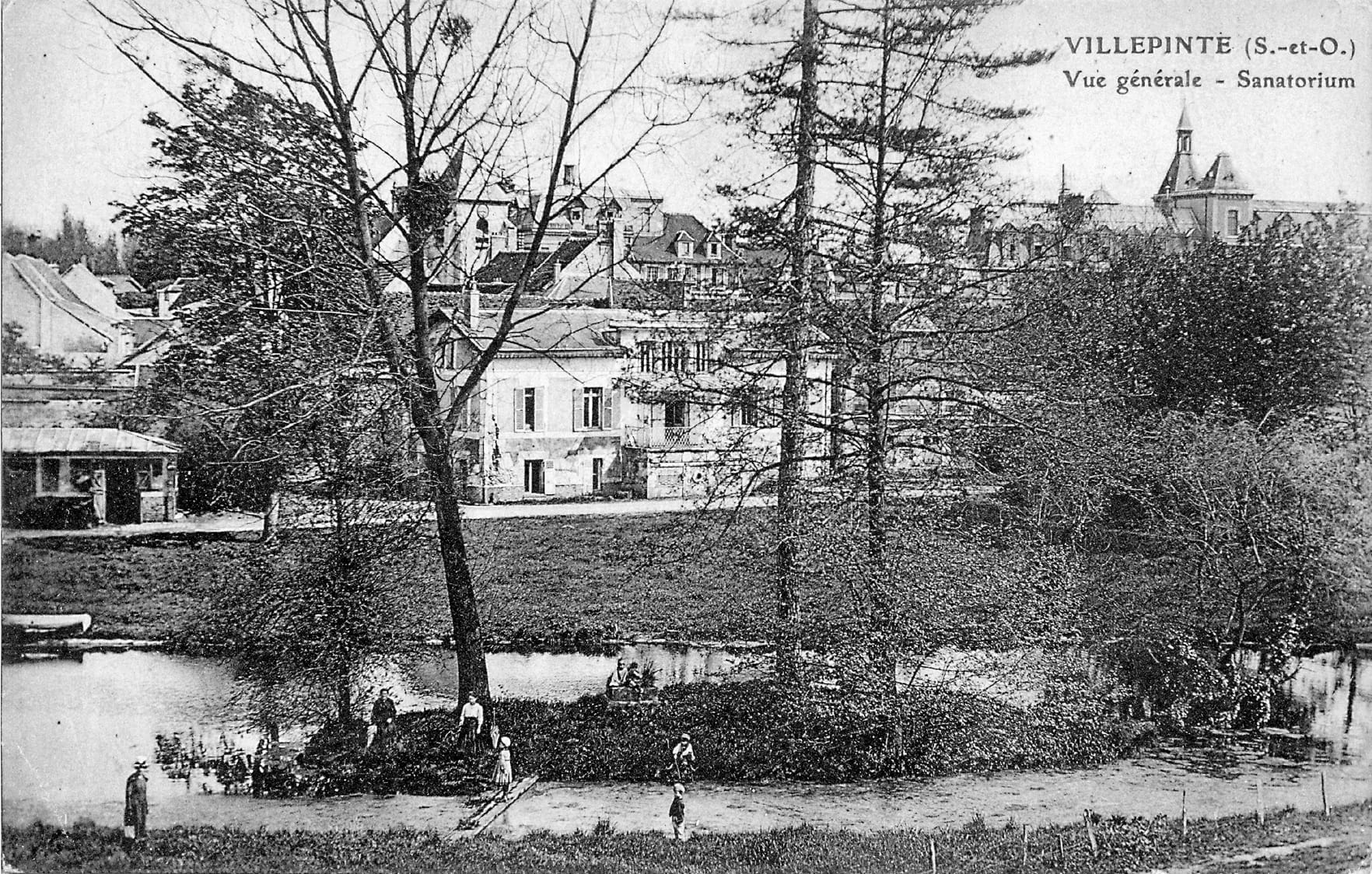 Carte postale du Parc et de l'île du Sanatorium vers 1905-1930.