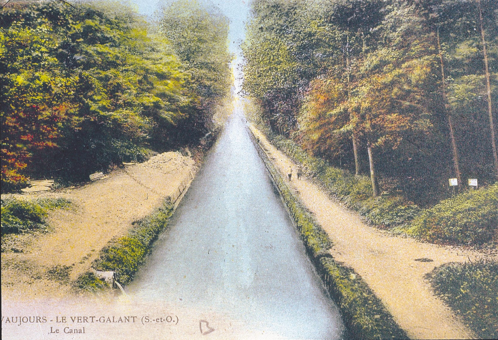 Vue sur les chemins de halage du Canal de l'Ourcq dans le quartier du Vert-Galant de Villepinte entre 1920 et 1940