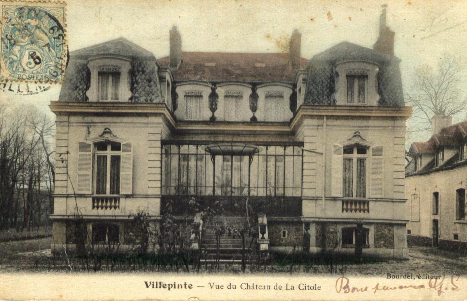 Vue sur le Château de la Citole de Villepinte en 1905