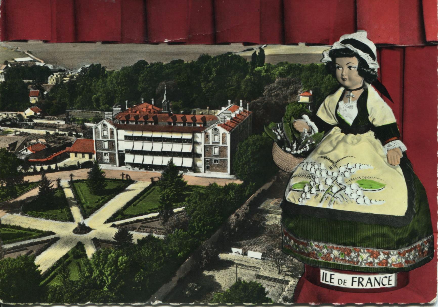 Vue aérienne du Château de Picpus devenu la Division Saint Louis du Sanatorium, avant d'être finalement détruit.