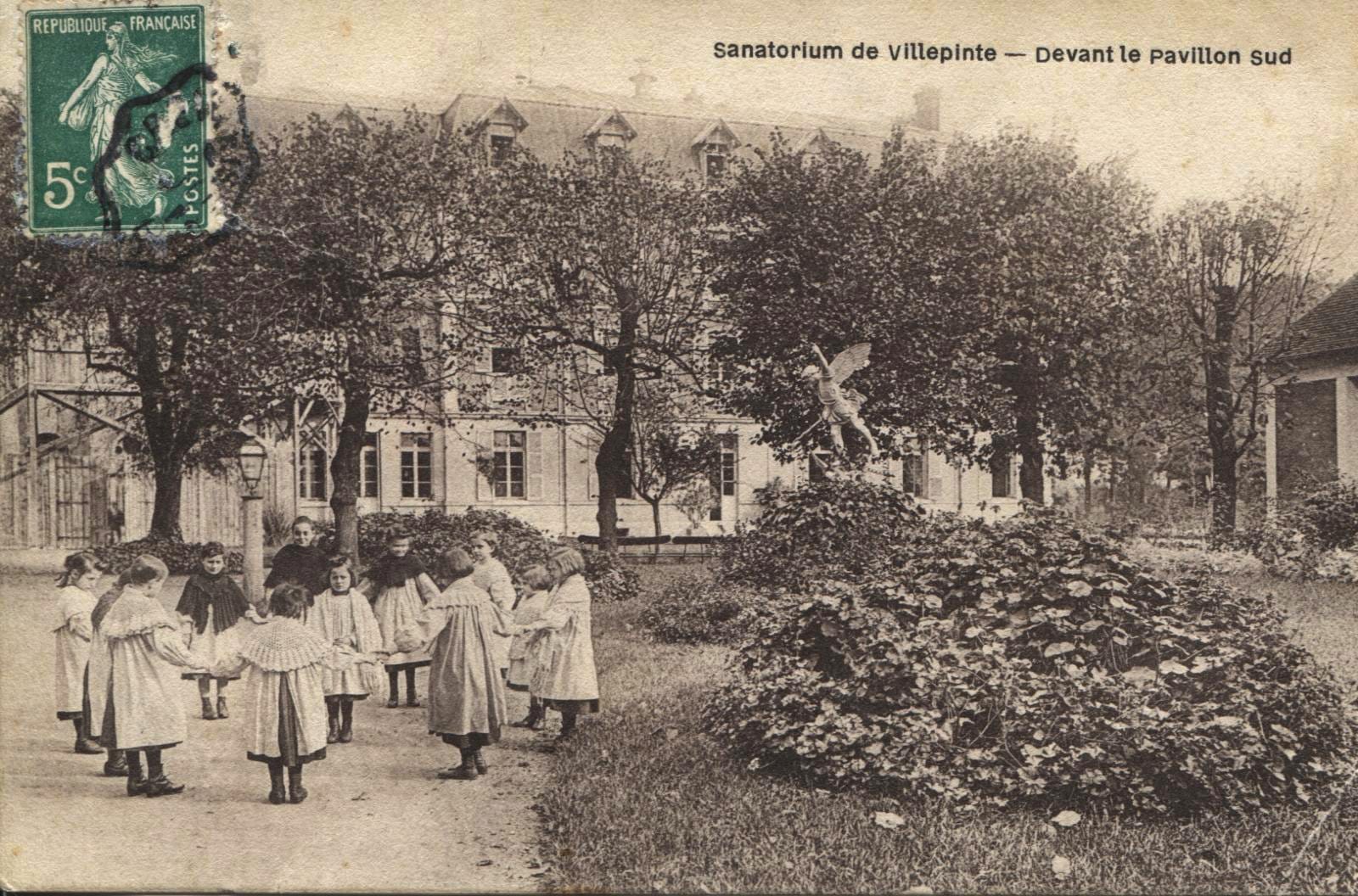 Vue colorisée du Sanatorium de Villepinte vers 1900-1910