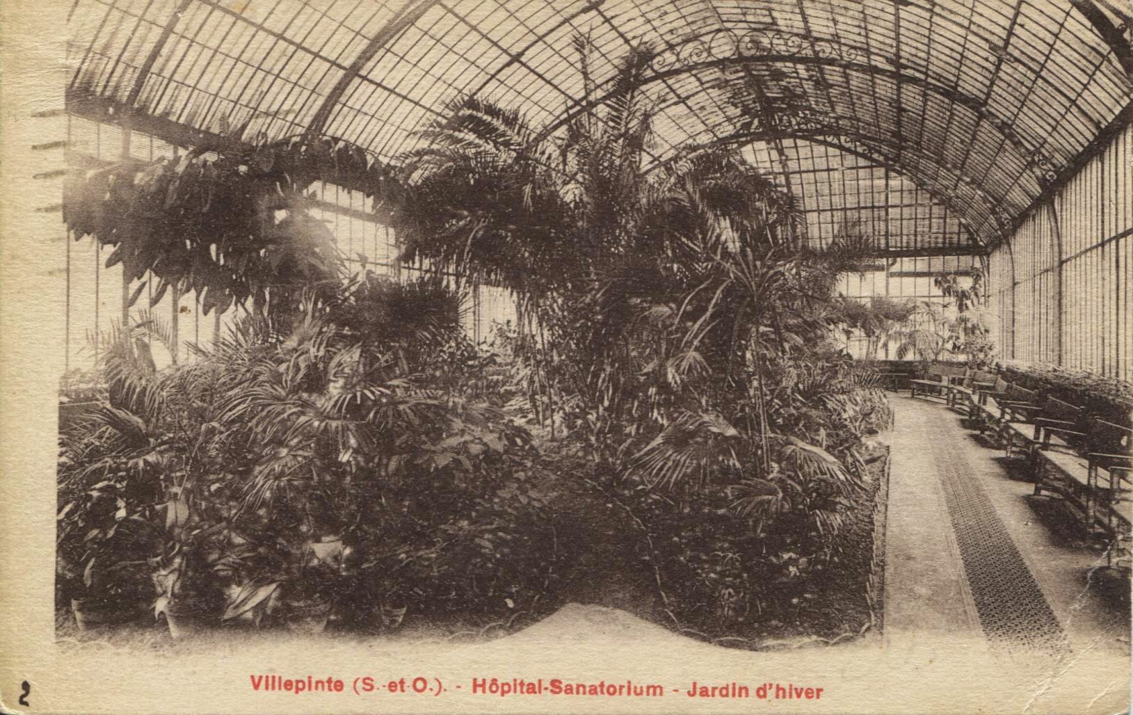 Vue sur le Jardin d'hiver du sanatorium crée en 1888